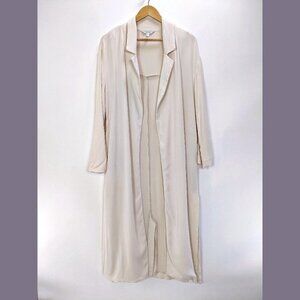 & other stories Size 6 Womens Collared Maxi Cardigan Trench Coat in Beige